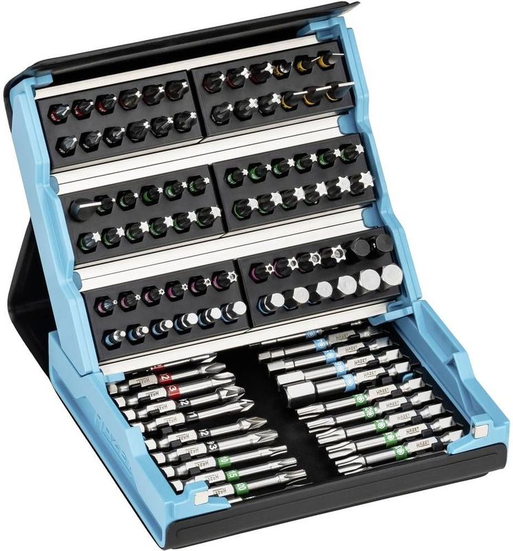 HAZET Smartcase bitset 2200SC-3 | 96-delig, aandrijving: zeskant 6,3 (1/4 inch), maximaal aantal gereedschappen in de kleinste ruimte voor het beste overzicht | opvouwbare gereedschapsset Made in Germany'.
