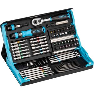 HAZET Smartcase bitset 2200SC-31 | 73-delig, aandrijving: zeskant 6,3 (1/4 inch), maximaal aantal gereedschappen in de kleinste ruimte voor het beste overzicht | opvouwbare gereedschapsset Made in Germany'.