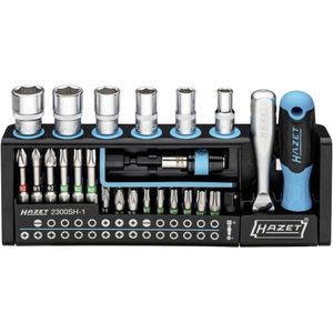Hazet SmartHolder 2300SH-1 Bitset 39-delig Plat, Kruiskop Phillips, Kruiskop Pozidriv, Inbus, Binnen-Torx, Dop (zeskant