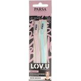 Wenkbrauwtrimmers - Blauw - Roze - Set van 2