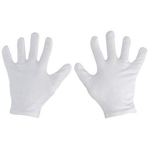 2 paar zachte gedraaide katoenen handschoenen wit unisex maat