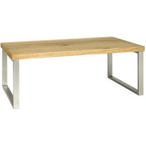 Haku Moebel 15619 Salontafel, staal, eiken optisch, roestvrij staal, 60 x 100 x 38 cm