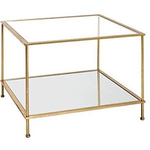 Haku Möbel Bijzettafel, spiegelglas, goud, 60 x 60 x 45 cm