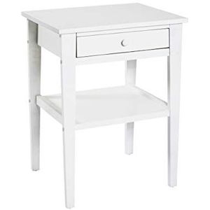 HAKU Möbel Bijzettafel wit, Massief hout - Maat: B 46 cm x H 60 cm x D 35 cm, Stijl: Traditioneel