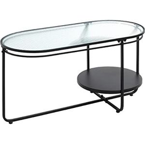HAKU Möbel salontafel, metaal, zwart, L 90 x D 42 x H 49 cm