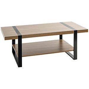 HAKU Möbel salontafel, metaal, eikenhout, zwart, B 120 x D 60 x H 45 cm