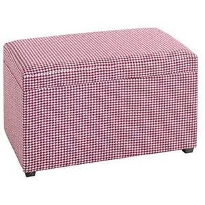 HAKU Möbel Kist rood, wit, MDF, textielstof - Maat: B 65 cm x H 42 cm x D 40 cm, Stijl: Boheems