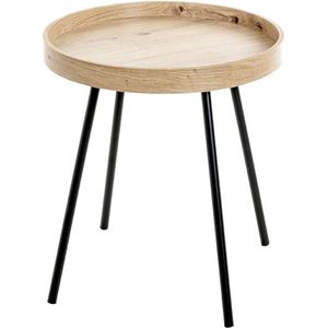 HAKU Möbel Bijzettafel, MDF, eikenhout, zwart, �Ø 40 x H 45 cm