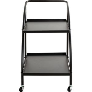 Relaxdays kitchen trolley BARON, glass, design, wine rack for 6 bottles