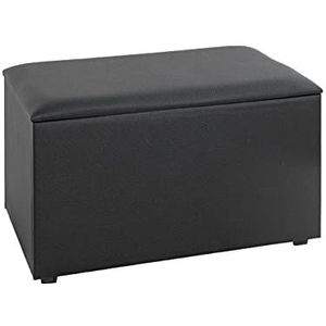 HAKU Möbel Borststoel, kunstleer, zwart, B 65 x D 40 x H 42 cm