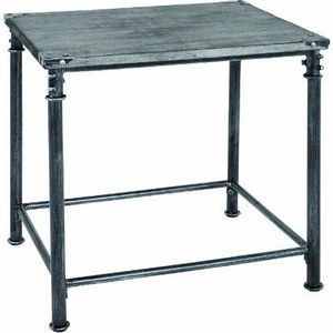 Haku Möbel 27523 salontafel, staal/massief hout, zwart/grijs, 52 x 44 x 53 cm
