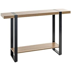 HAKU Möbel console, metaal, eiken, zwart, L 120 x D 30 x H 82 cm