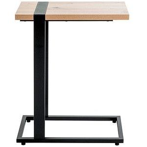 HAKU Möbel bijzettafel, metaal, eiken, zwart, L 24 x D 49 x H 64 cm