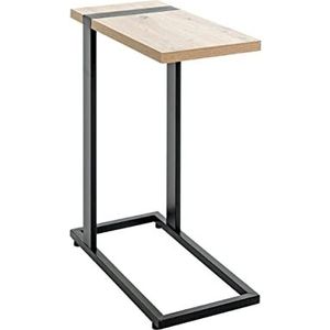 HAKU Möbel salontafel, metaal, eikenhout, zwart, B 24 x D 49 x H 64 cm