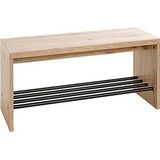 Garderobenbank Eiche - schwarz 80 cm - PARMA