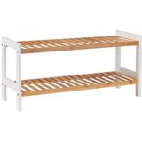 Haku Möbel 38329 plank, MDF/bamboe, 70 x 26 x 33 cm, wit/naturel