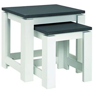 HAKU Möbel 42578 2-delige tafel MDF, granietlook/wit, 30 x 33 x 35 cm