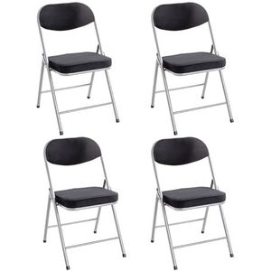 HAKU Möbel Klapstoel set van 4, metaal, aluminium zwart, D 53 x B 46 x H 80 cm
