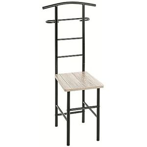 HAKU Möbel valet eiken San Remo, zwart, MDF, metaal - Dim.: L 46 cm x H 109 cm x D 46 cm, Stijl: Modern