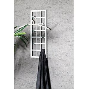 Haku Moebel 89399 wandgarderobe staal, 4 x 60 x 22 cm, wit/chroom