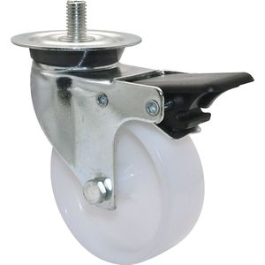 Wagner Apparaten-zwenkwielen, wiel-Ø 75 mm, VE = 4 stuks, zwenkwiel met rem, draadpen