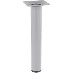 Wagner Classic Retro 12122001 Meubelpoot/tafelpoot/meubelvoet - Ø 30 x 200 mm, geïntegreerde aanschroefplaat 60 x 60 mm, binnendraad Ø 10 mm, gepoedercoat staal aluminium zilver