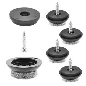 WAGNER QuickClick® stoelglijders, set van 4 om vast te schroeven, 4 x basis + 4 x schroef + 4 x glijinzetstukken, ultra soft slim, diameter Ø 20 mm, Made in DE - 15780300