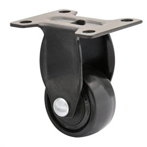 WAGNER Design - 3C - Bokwiel/meubelwiel/transportwiel met bevestigingsplaat - zwart, met zacht loopvlak, diameter Ø 25 mm, max. belasting 12 kg - 01242701