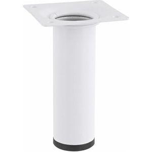 Wagner meubelpoot/tafelpoot/meubelvoet Classic Retro - Ø 30 x 100 mm, geïntegreerde schroefplaat 60 x 60 mm, binnendraad Ø 10 mm, staal gepoedercoat wit - 12161001