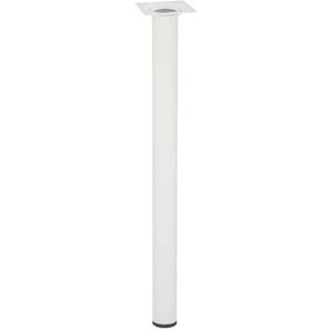 Wagner Meubelpoot/tafelpoot/meubelvoet Classic Retro - Ø 30 x 400 mm, geïntegreerde aanschroefplaat 60 x 60 mm, binnendraad Ø 10 mm, staal gepoedercoat wit - 12164001