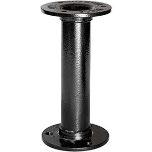 WAGNER Meubelpoot/tafelpoot/meubelvoet Industrial Pipe - Ø 30 x 150 mm, incl. twee schroefplaten Ø 75 mm, staal gepoedercoat zwart - 12501501