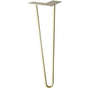 WAGNER HAIRPIN LEG 12824501 Meubelvoet/tafelpoot retro stijl gepoedercoat staal goud 12 x 12 x 40 cm conische/schuine voet met geïntegreerde schroefplaat