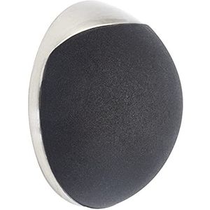 WAGNER Design muur deurstopper SCREW OR GLUE/schroef of lijm - diameter Ø 38 x 15 mm, geborsteld metaal, inox look, thermoplastisch rubber, zwart, designprijs - 15513111