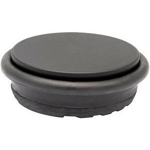 WAGNER Vloer deurstopper BIG DISK COLOR Zwart vloer deurstopper - diameter Ø 98 x 30 mm, gecoat industrieel staal, thermoplastisch rubber, zwart, 750 g - 15519301