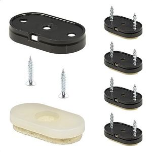 Wagner QuickClick® 15783200 Viltglijders, meubelglijders, set van 4 stuks om vast te schroeven, 4 x basis + 8 x schroef + glijinzet verwisselbaar, wolvilt soft, 35 x 20 mm, made in DE