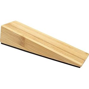 WAGNER Deurspie BAMBOO - 170 x 45 x 42 mm, gemaakt van massief bamboe, naturel, met anti-slip pad om onder te schuiven, fixeert de deur, beschermt deur en muur - 15695501