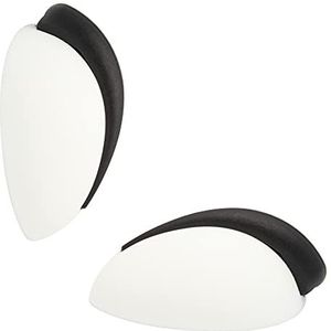 WAGNER Design vloer & muur deurstopper EGG DESIGN - 47 x 30 x 19 mm, body van hoogwaardig kunststof wit, buffer van thermoplastisch rubber zwart, bevestigingsmateriaal meegeleverd - 15515511