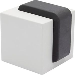 WAGNER Vloer deurstopper KONKRET CUBE MEDIUM - 40 x 40 x 45 mm, van beton, stop van thermoplastisch rubber, zwart, voor vastschroeven inclusief bevestigingsmateriaal - 15518611