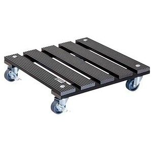 WAGNER Plantentrolley WPC 29 x 29 x 7,5 cm I Bloementrolley voor binnen + buiten I Containertrolley van FSC® hout-kunststofcomposiet, houtskool I 2 remmen I Draagvermogen 80 kg - 20052001