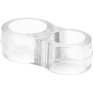 WAGNER Deurklink/raam bumper DUBBELRING set van 4-45 x 25 x 15 mm, fancy muurbumper, transparant, voor alle deuren met klinken diameter Ø 16-20 mm, te bevestigen - 15301604