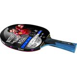 Butterfly Timo Boll Black tafeltennisbatje, wedstrijdracket voor technisch gevorderde spelers, ITTF-gecertificeerde Wakaba-coating, concave greepvorm
