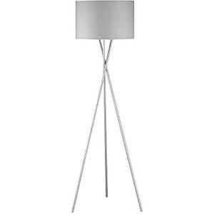 Fischer&Honsel WOTAN staande lamp, metaal, 60 W, nikkelkleurig