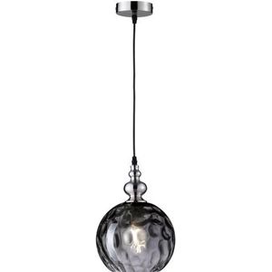 FISCHER & HONSEL Hanglamp Uller 1-lamp rookglas/nikkel Ø 20cm
