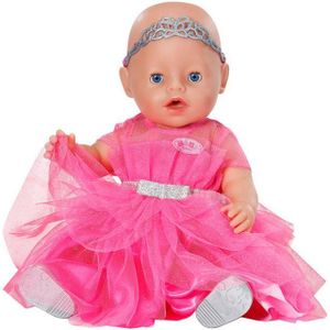 BABY born - Prinsessenset - Roze Tule Jurk - Kroon & Glitterschoentjes