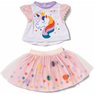 BABY born - Tutu-jurk - Shirt met Korte Mouwen & Tule Rok - Kleurig - Hoogwaardige Poppenaccessoires