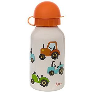SIGIKID 25238 roestvrij stalen drinkfles tractor kinderfles meisjes en jongens accessoires aanbevolen vanaf 3 jaar beige/oranje 350ml