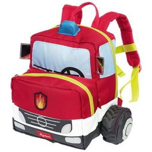 Sigikid Unisex kinderrugzak, brandweerauto kinderrugzak, brandweer/rood, 25x28x18 cm, Brandweer/rood