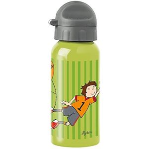SIGIKID Kily Keeper drinkfles van roestvrij staal, lekvrij, BPA-vrij, robuust, licht, afneembare schroefsluiting, gemakkelijk te reinigen, voor kinderen van 3 tot 8 jaar, voetbalmotief, groen/grijs, 400 ml
