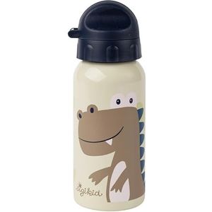 SIGIKID 25382 roestvrijstalen drinkfles Dino 400 ml, aanbevolen voor kinderen vanaf 1 jaar, robuust, lekvrij, onbreekbaar