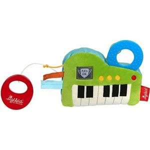 Sigikid - 42659 Elise Synthesizer pluche dier muziekbox met muziekdoos, groen blauw, Eén maat